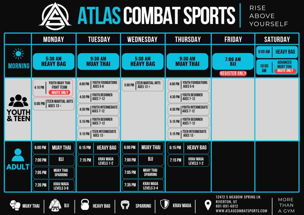 Schedule listing class times effective September 2026